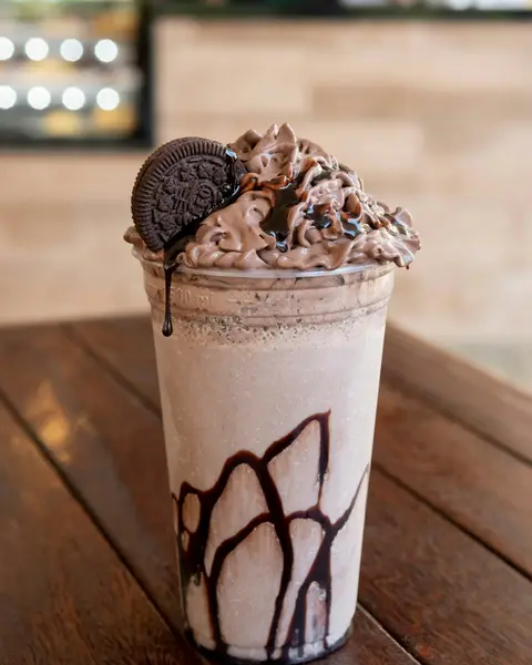 A milkshake with whipped cream
